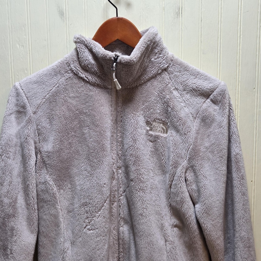 North Face Fleece Jacket Womens Medium Gray Full Zip Soft Fuzzy Warm‎ Cozy